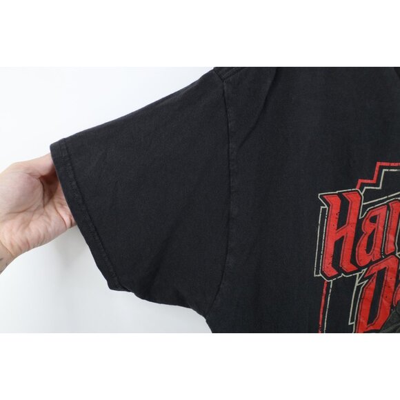 Vintage Y2K Harley Davidson Mens Medium Faded Satan Devil Motorcycle T-Shirt - Picture 8 of 14